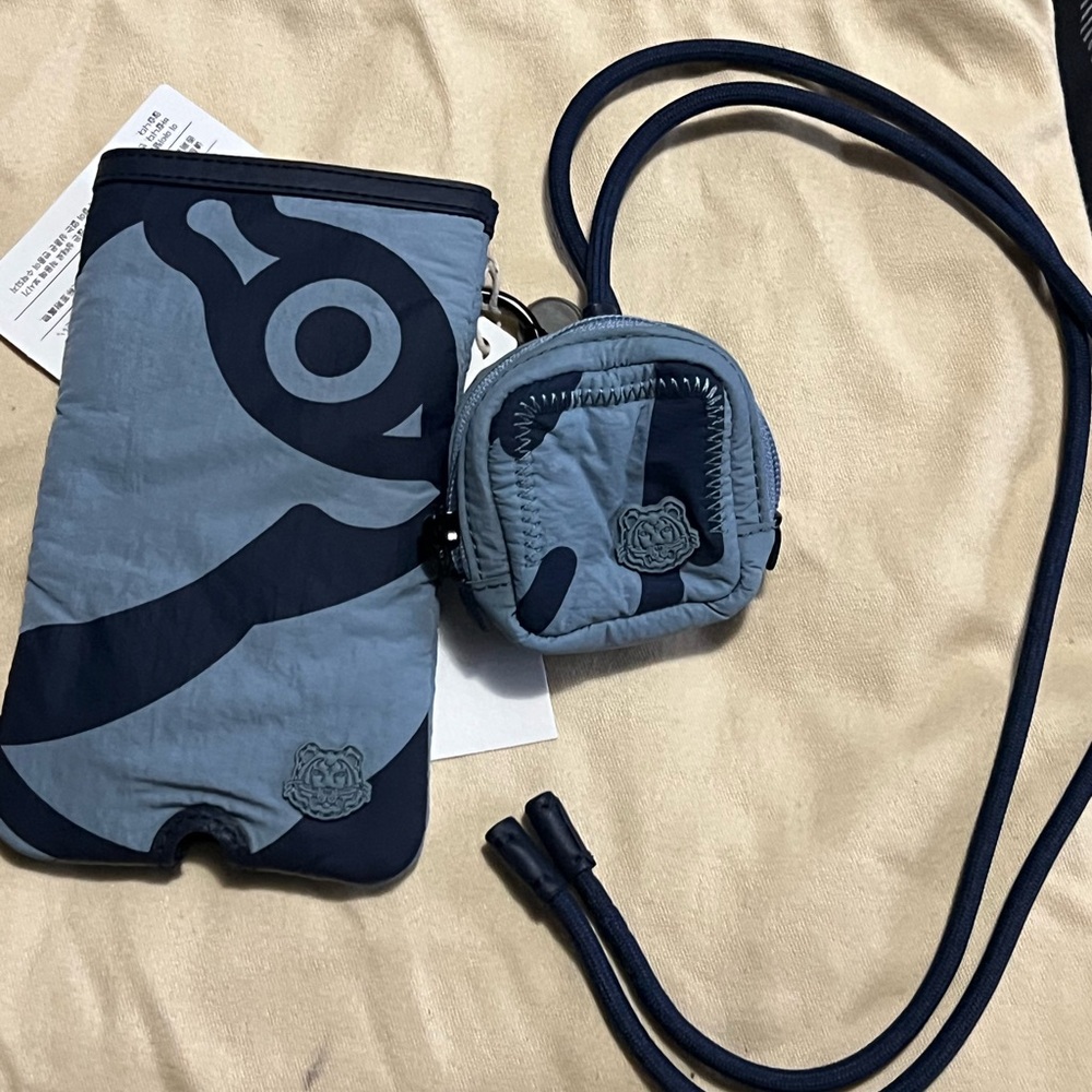 Kenzo Blue and Black phone and AirPod case